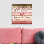 Gepersonaliseerde paren of bruiloft met liefde cit canvas afdruk (Insitu (Woonkamer))
