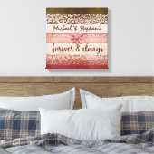 Gepersonaliseerde paren of bruiloft met liefde cit canvas afdruk (Insitu (Slaapkamer))