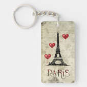 Gepersonaliseerde Parijs-, Eiffeltoren- en Rode ba Sleutelhanger (Voorkant)