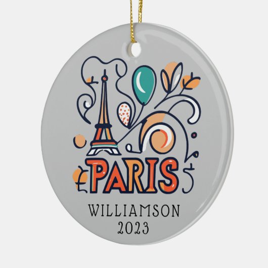 Gepersonaliseerde Parijs Frankrijk Kerstvakantie Keramisch Ornament (Links)