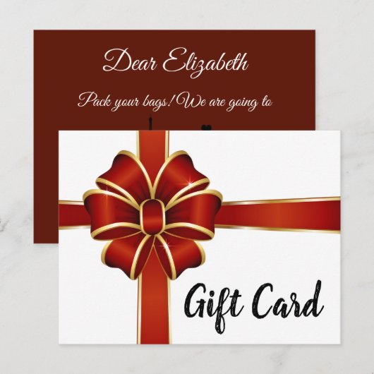 Gepersonaliseerde Parijs reis cadeaubon verrassing Feestdagenkaart (Voorkant / Achterkant)