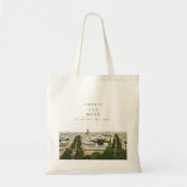 Gepersonaliseerde Parijse bruiloft Waterverf Canva Tote Bag (Voorkant)