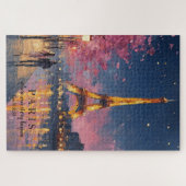 Gepersonaliseerde Parijse Nacht | Aangepaste Quote Legpuzzel (Horizontaal)