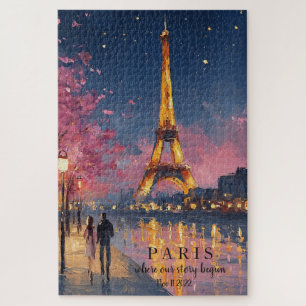 Gepersonaliseerde Parijse Nacht Aangepaste Quote Legpuzzel