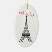 Gepersonaliseerde Paris Eiffeltoren kerstversierin Keramisch Ornament (Rechts)