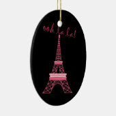 Gepersonaliseerde Paris Eiffeltoren kerstversierin Keramisch Ornament (Rechts)