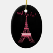 Gepersonaliseerde Paris Eiffeltoren kerstversierin Keramisch Ornament (Voorkant)