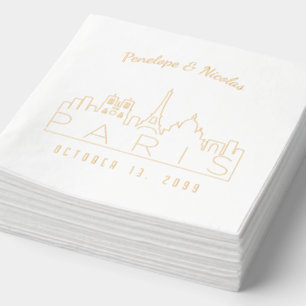 Gepersonaliseerde Paris Napkins Gold Folie Folie Servetten