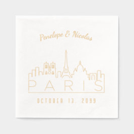 Gepersonaliseerde Paris Napkins Gold Folie Folie Servetten