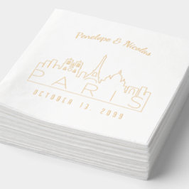 Gepersonaliseerde Paris Napkins Gold Folie Servetten