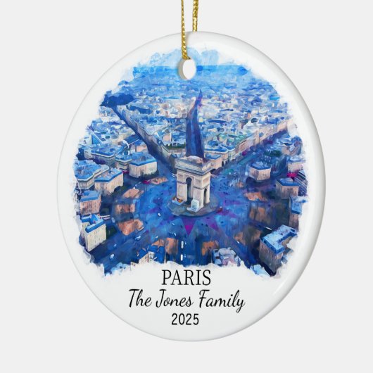 Gepersonaliseerde Paris Ornament, Frankrijk Gift Keramisch Ornament (Links)