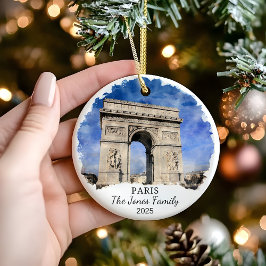 Gepersonaliseerde Paris Ornament, Frankrijk Gift Keramisch Ornament