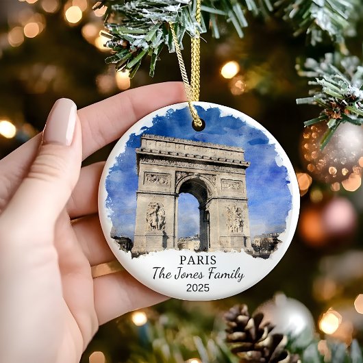Gepersonaliseerde Paris Ornament, Frankrijk Gift Keramisch Ornament