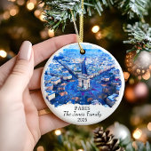 Gepersonaliseerde Paris Ornament, Frankrijk Gift Keramisch Ornament