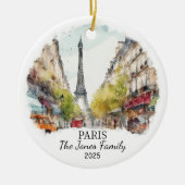 Gepersonaliseerde Paris Ornament, Frankrijk Gift Keramisch Ornament (Voorkant)