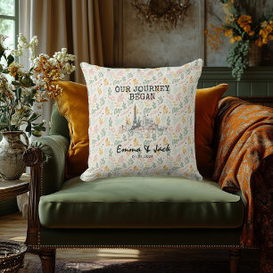 Gepersonaliseerde Paris Skyline Minimal Bloemen Pa Kussen