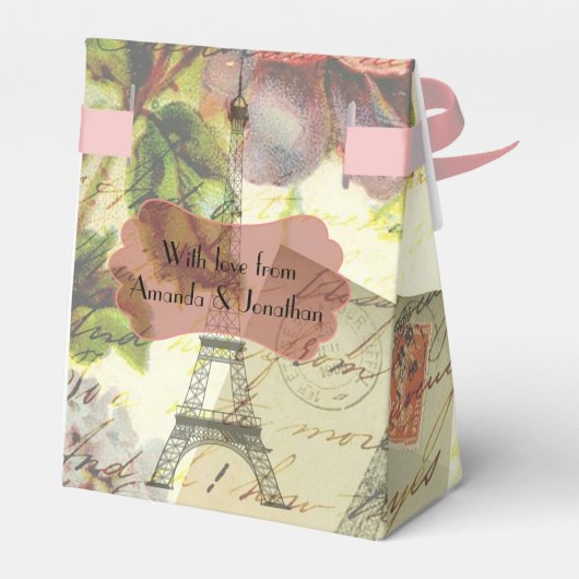Gepersonaliseerde  Paris Thmet Wedding Party Bedankdoosjes (Achterkant)