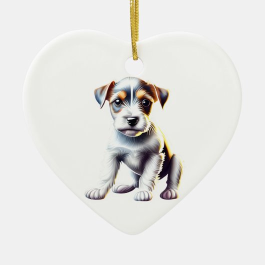 Gepersonaliseerde Parson Russell Terrier Puppy Keramisch Ornament (Voorkant)