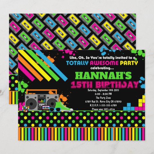 Gepersonaliseerde partij bij uitnodiging van 80 pa (Voorkant / Achterkant)