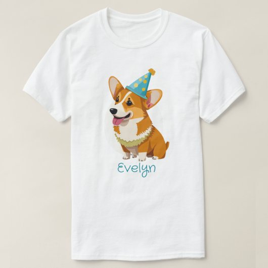 Gepersonaliseerde partij Pet Welsh Corgi T-shirt (Design voorkant)
