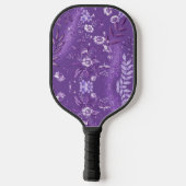 Gepersonaliseerde partij van paarse bloemen pickleball paddle (Achterkant)