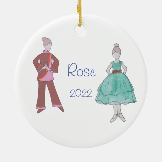 Gepersonaliseerde partijmeisje/Chinese thea Nutkra Keramisch Ornament (Achterkant)