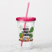 Gepersonaliseerde Party Animal Safari Giveaway Acryl Drinkbeker (Achterkant)