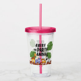 Gepersonaliseerde Party Animal Safari Giveaway Acryl Drinkbeker