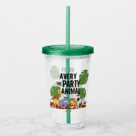 Gepersonaliseerde Party Animal Safari Giveaway Acryl Drinkbeker