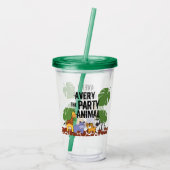 Gepersonaliseerde Party Animal Safari Giveaway Acryl Drinkbeker (Achterkant)
