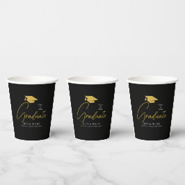 Gepersonaliseerde Party Ready 8 oz zwart Afstudeer Papieren Bekers