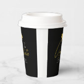 Gepersonaliseerde Party Ready 8 oz zwart Afstudeer Papieren Bekers (Rechts)