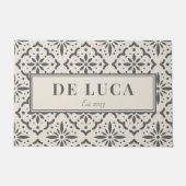 Gepersonaliseerde Pas getrouwd Couple Tegel Patter Deurmat (Voorkant)