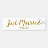 Gepersonaliseerde Pas getrouwd huwelijksreis net g Bumpersticker (Voorkant)