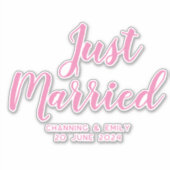 Gepersonaliseerde Pas getrouwd huwelijksreis net g Sticker (Voorkant)