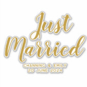 Gepersonaliseerde Pas getrouwd huwelijksreis net g Sticker (Voorkant)