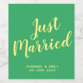 Gepersonaliseerde Pas getrouwd huwelijksreis net g Wijn Etiket (Enkel label)