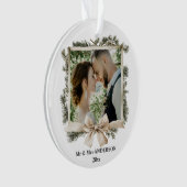 Gepersonaliseerde Pas getrouwd trouwfoto Kerst Ornament (voorkant)