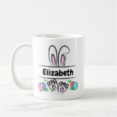 Gepersonaliseerde Pasen Bunny Ears Naam Koffiemok (Links)