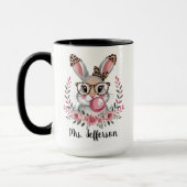 Gepersonaliseerde Pasen Bunny Roze Bubblegum Mok (Links)