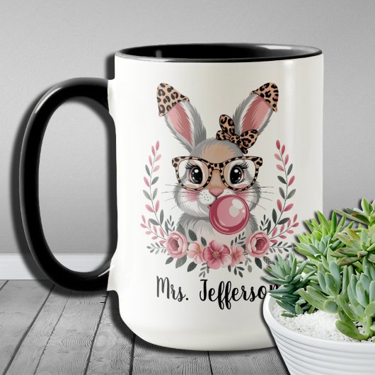 Gepersonaliseerde Pasen Bunny Roze Bubblegum Mok