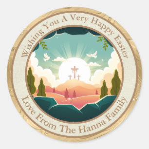 Gepersonaliseerde Pasen Kerk en zondagsschool Ronde Sticker