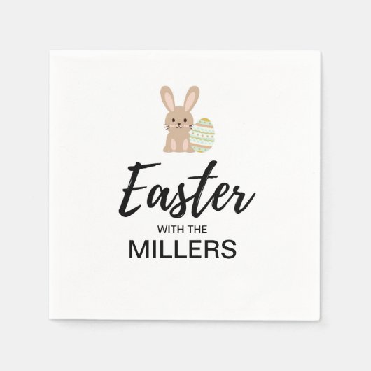 Gepersonaliseerde Pasen "met het gezin" | Servet (Voorkant)