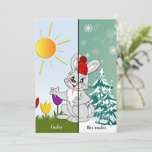 Gepersonaliseerde Pasen Nor'easter kaart (Staand voorkant)
