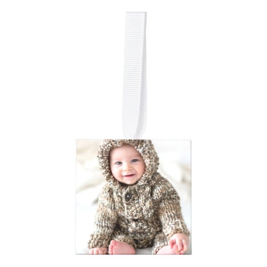 Gepersonaliseerde Pasgeboren Baby Foto Kerstmis Decoratie (Voorkant)