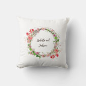 Gepersonaliseerde pasgetrouwde koppel naam Elegant Kussen (Voorkant)