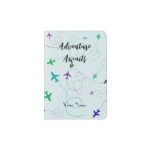 Gepersonaliseerde paspoorthouder Vliegtuig Avontuu