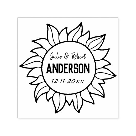 Gepersonaliseerde Passen getrouwd Trouwdatum Zonne Zelfinktende Stempel (Design)