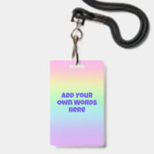 Gepersonaliseerde pasteelregenbooggradiëntkaart badge (Voorzijde met lanyard)