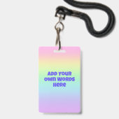 Gepersonaliseerde pasteelregenbooggradiëntkaart badge (Achterkant met lanyard)